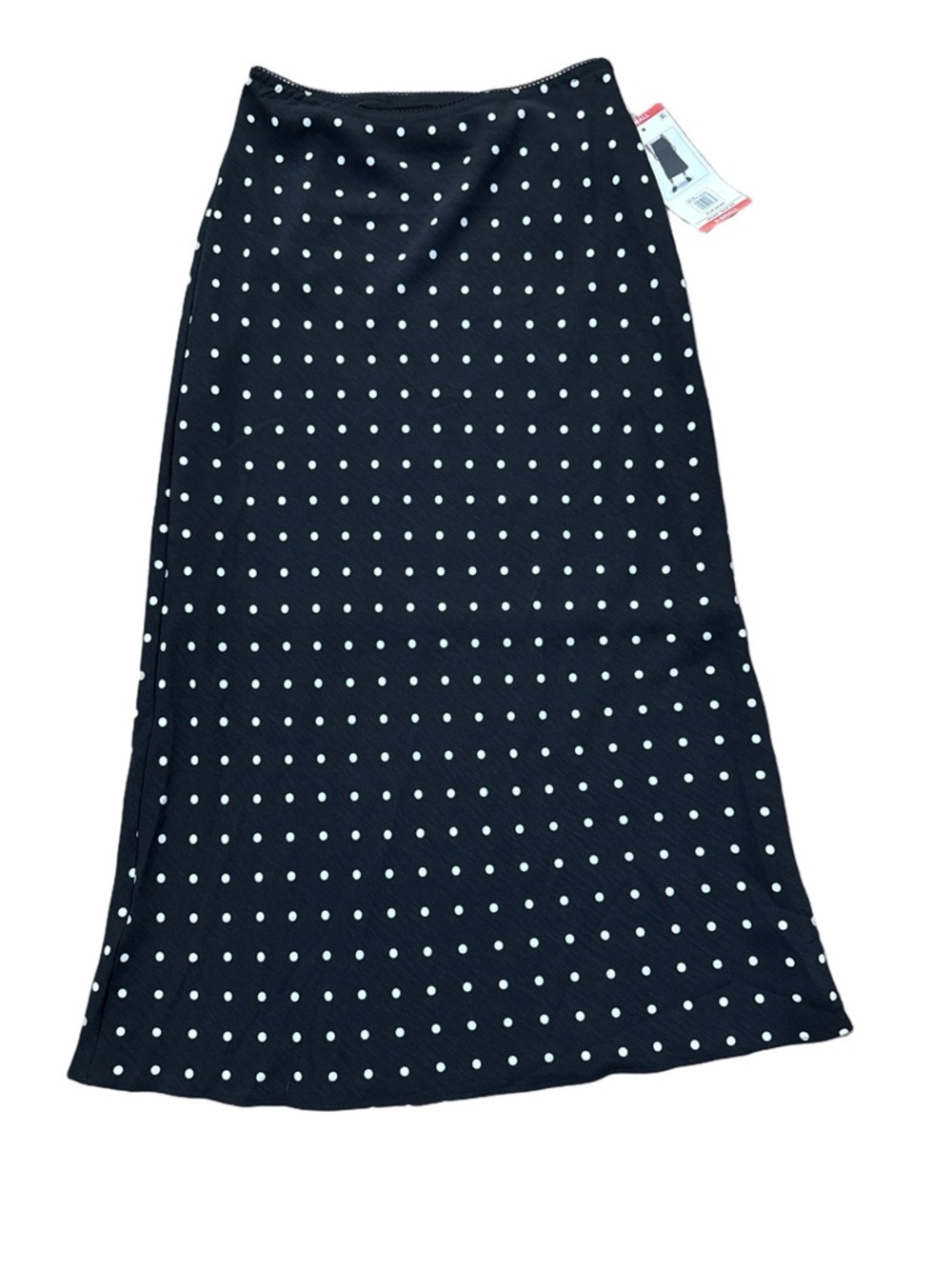 Polka Dot Midi Skirt - Black with White Dots